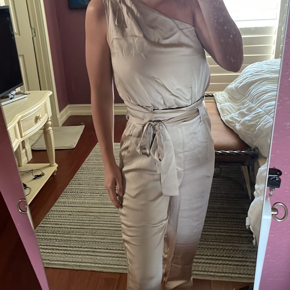 Champagne One-shoulder Jumpsuit